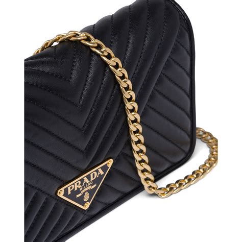 prada 1dh044 quilted bags chain black|Black Quilted nappa leather mini.